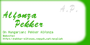 alfonza pekker business card